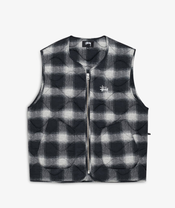 Norse Store Shipping Worldwide Stüssy Plaid Nylon Liner Vest Black