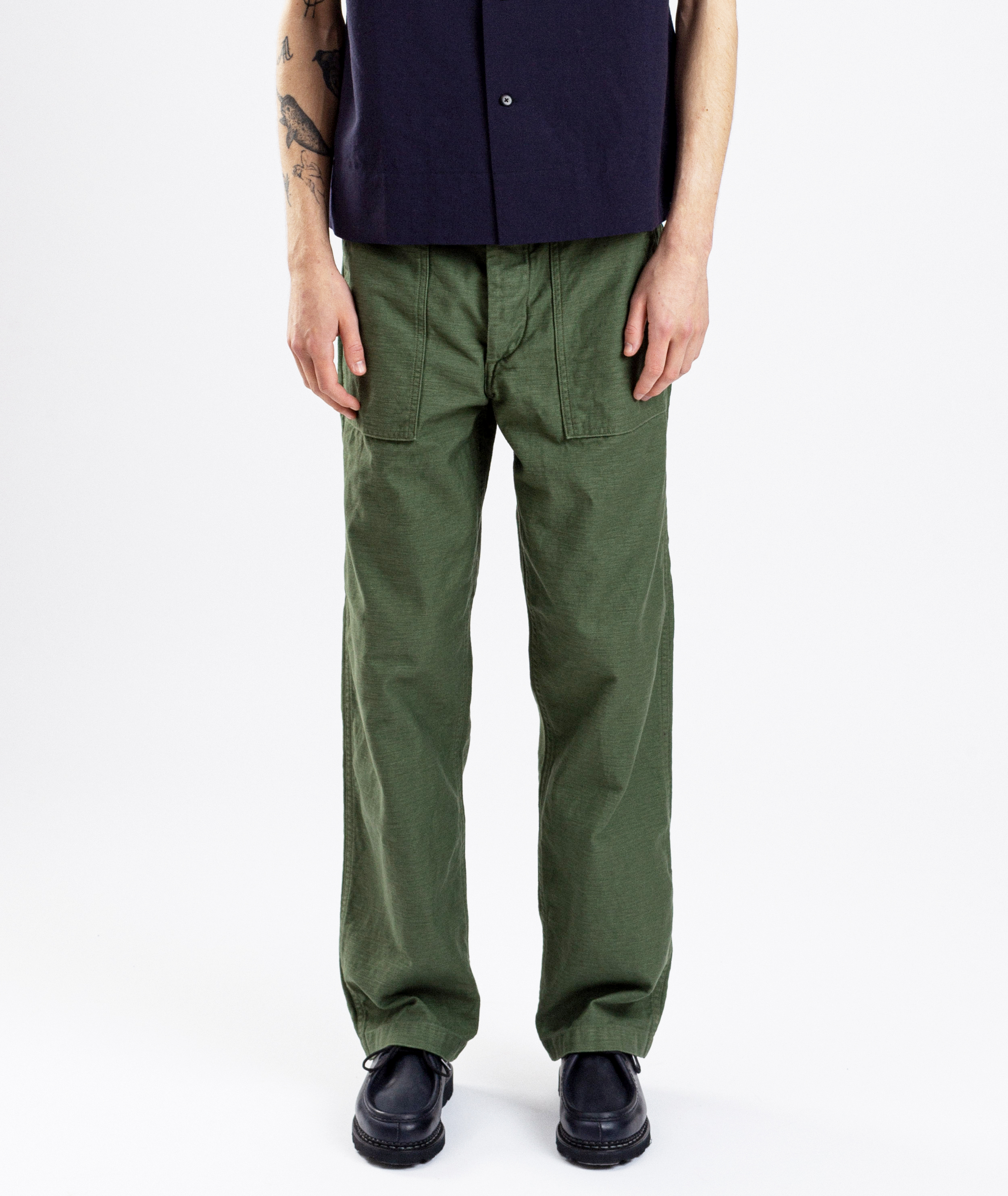 orSlow Regular Fit Fatigue Pant, Green | Glasswing