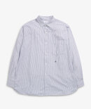 nanamica Regular Collar Stripe Wind Shirt - Navy