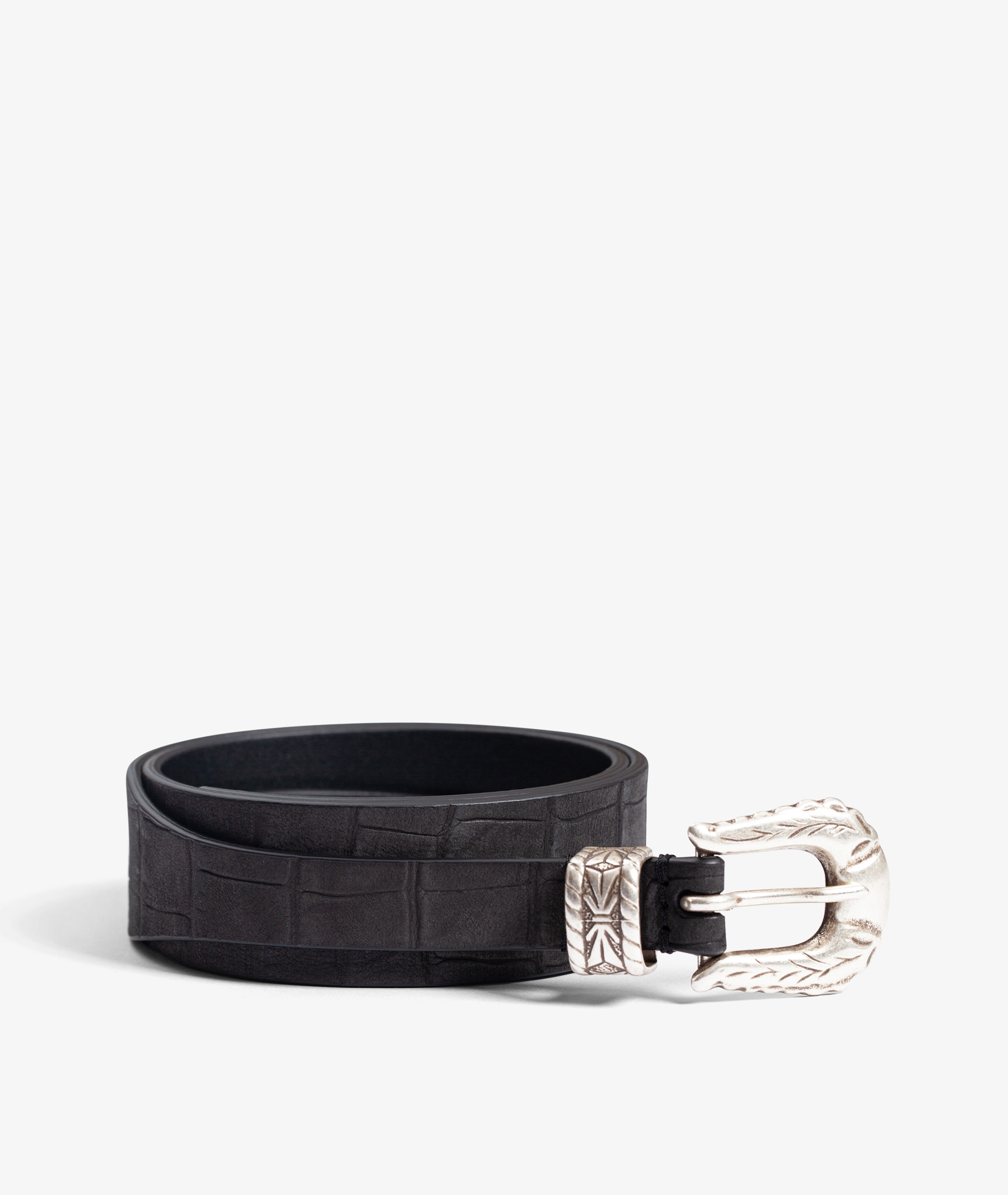 Anderson's Croc-effect Leather Belt - Women - Black Belts