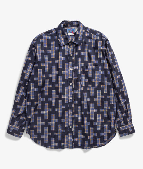 Blue Blue Japan - Cross Pattern Pigment Print Shirt