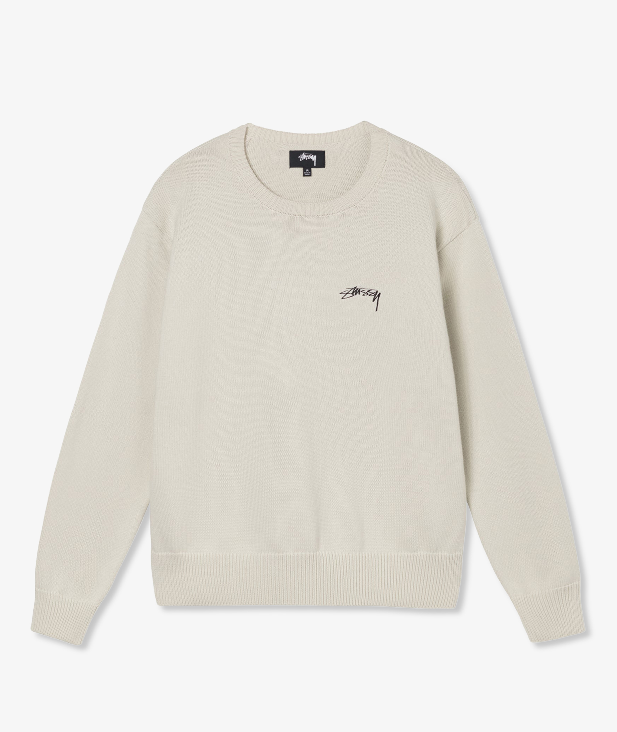 Stussy Care Label Sweater Natural L - fountainheadsolution.com