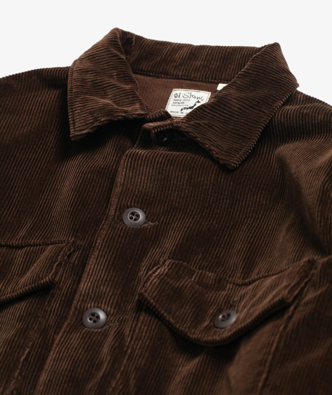 Norse Store | Shipping Worldwide - orSlow Cargo Corduroy Shirt - Dark Brown