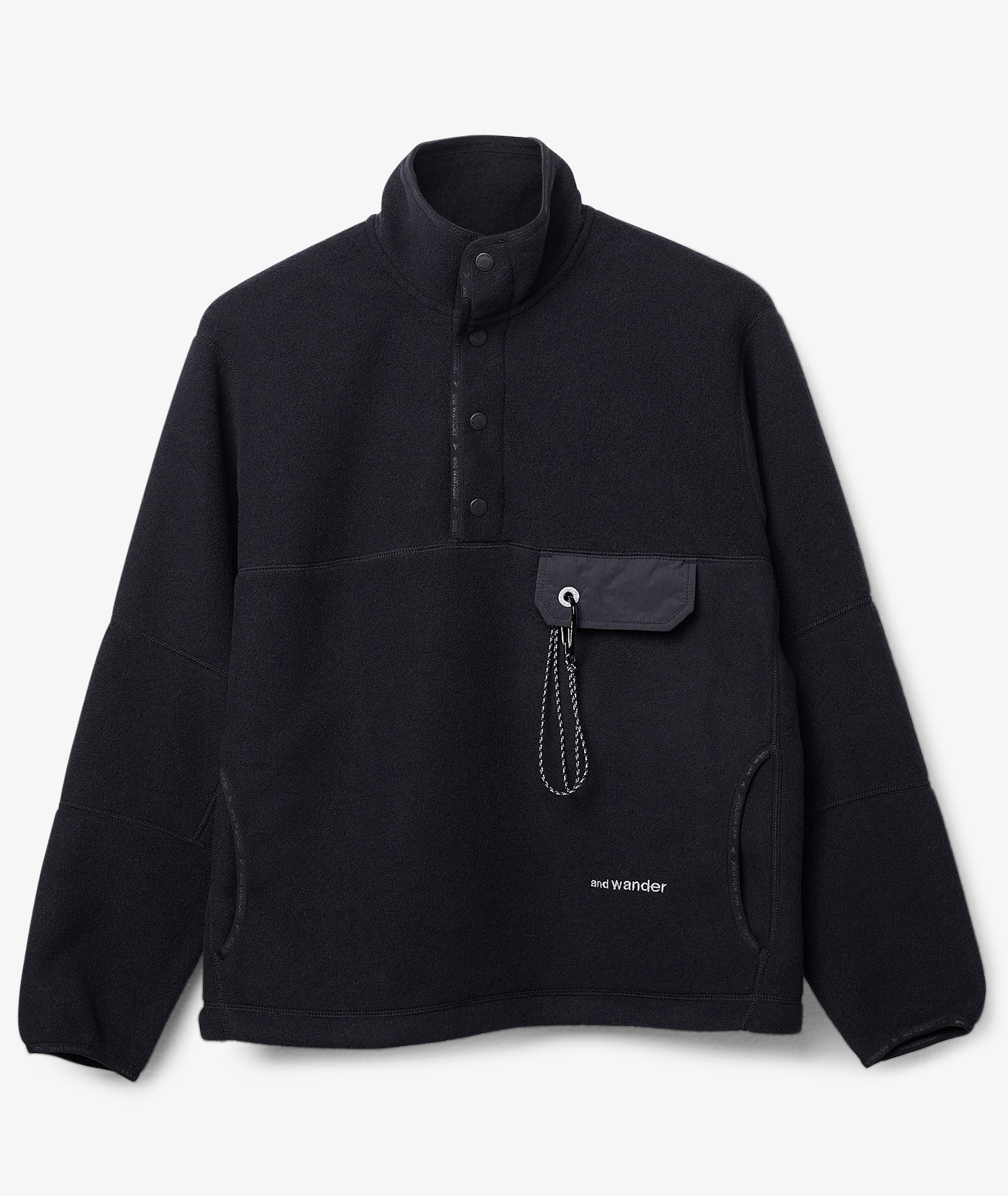 Norse Store | Shipping Worldwide - And Wander Wool Fleece Pullover - Black