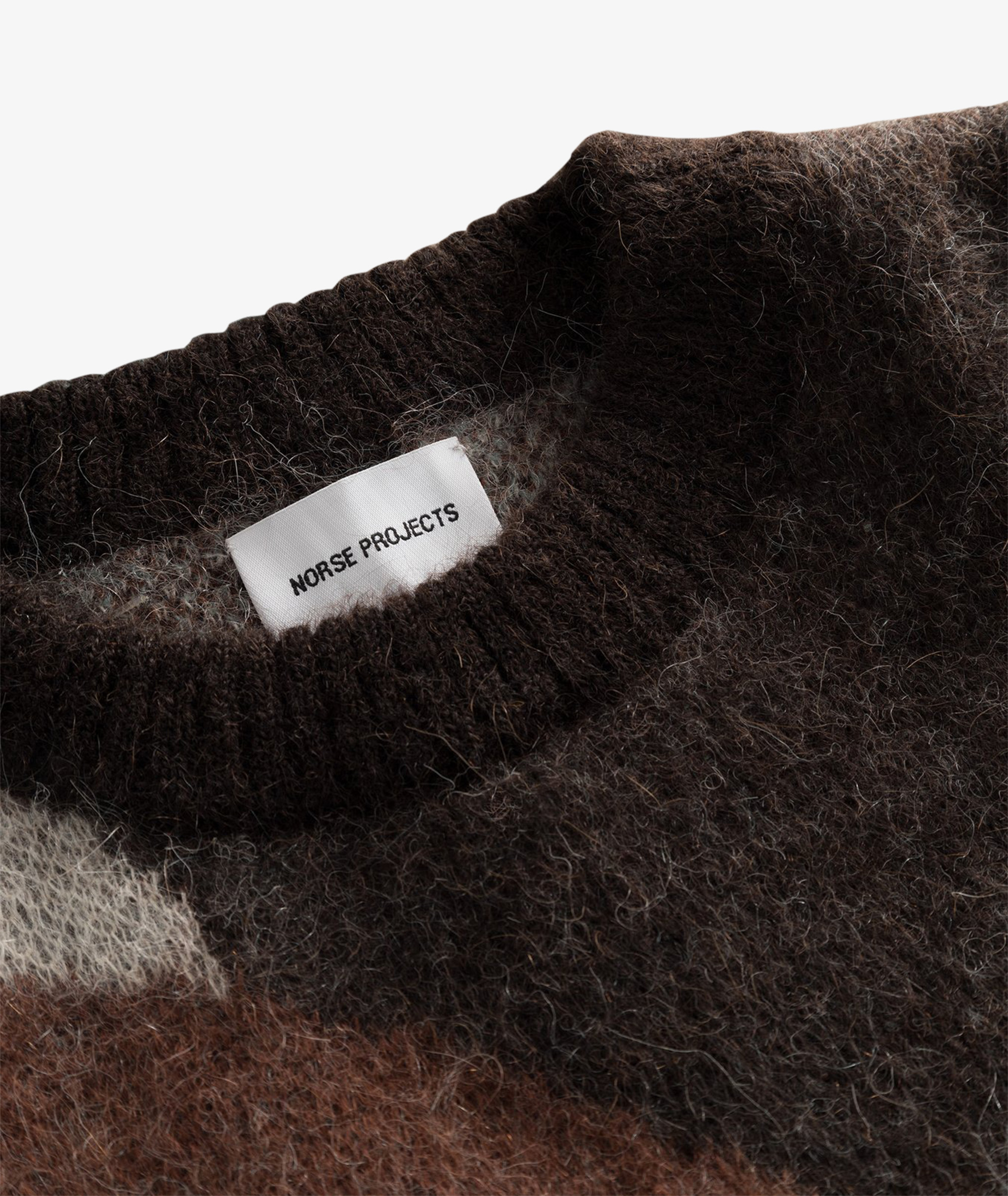 Norse Store  Shipping Worldwide - Norse Projects Arild Alpaca Mohair Jacquard  Sweater - Espresso