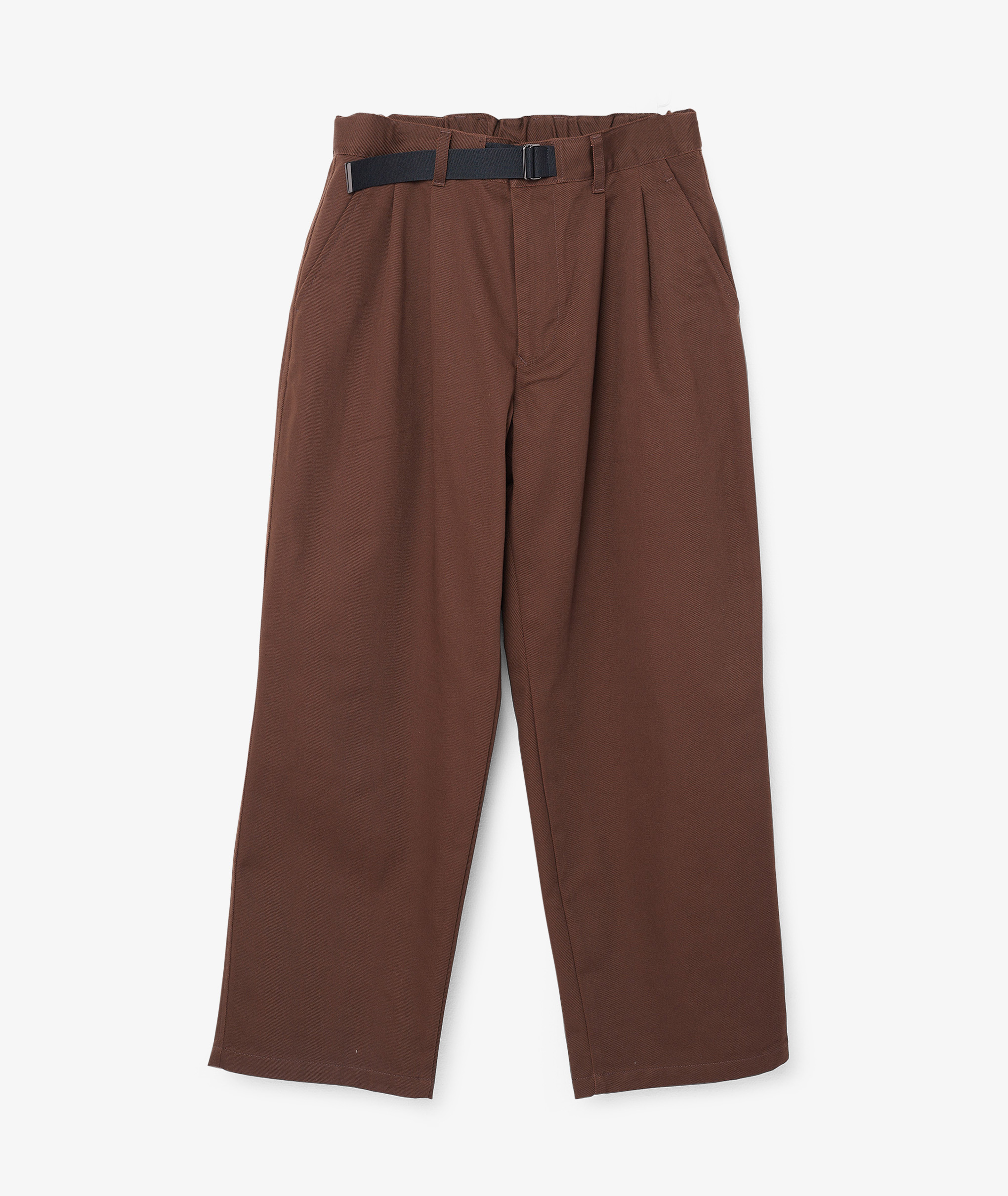 Norse Store | Shipping Worldwide - Danton Tuck Belted Pants - Brown