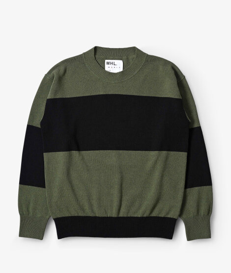 Norse Store  Shipping Worldwide - Auralee Mix Yarn Rib Knit Pullover -  Green