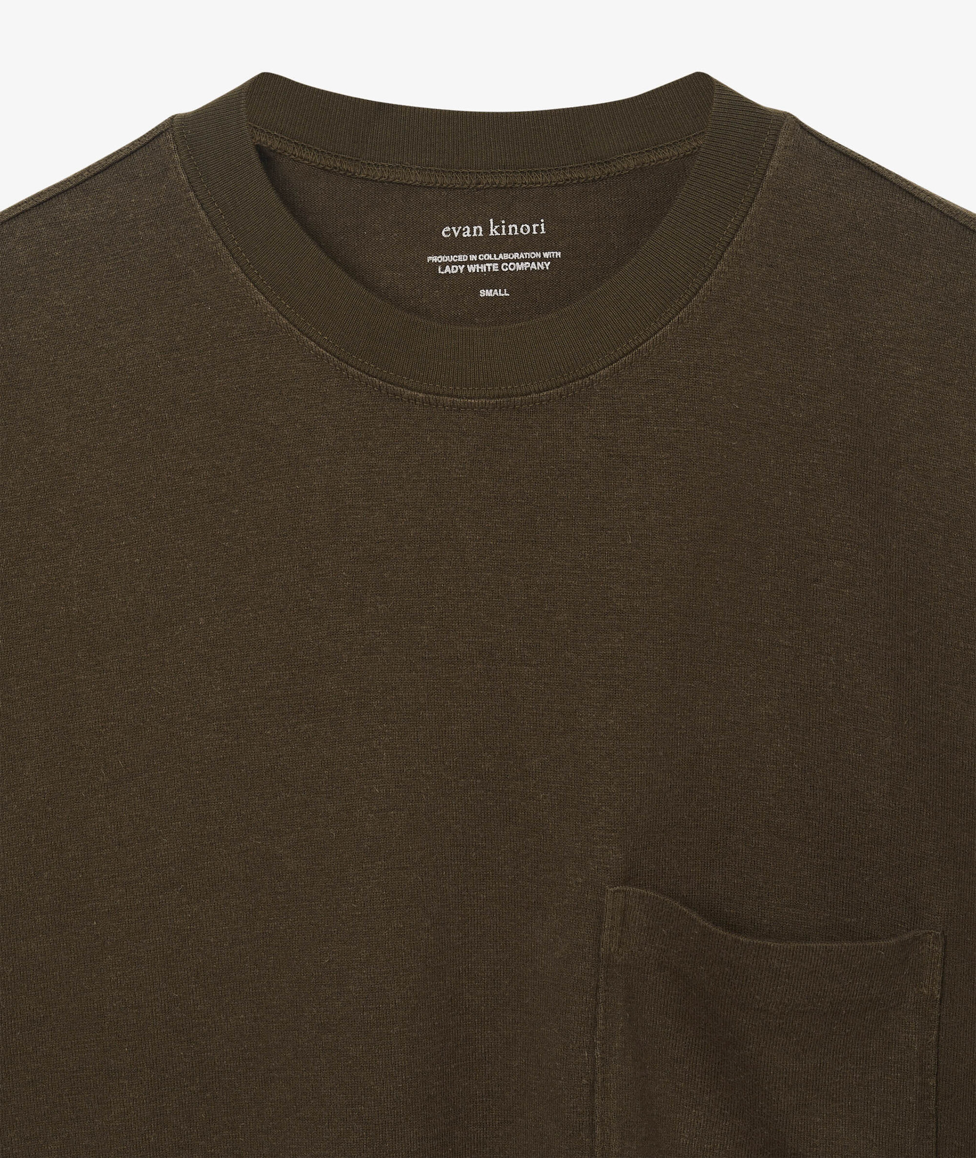 Norse Store | Shipping Worldwide - Evan Kinori Lady White Co. Pocket Tee -  Dark Olive