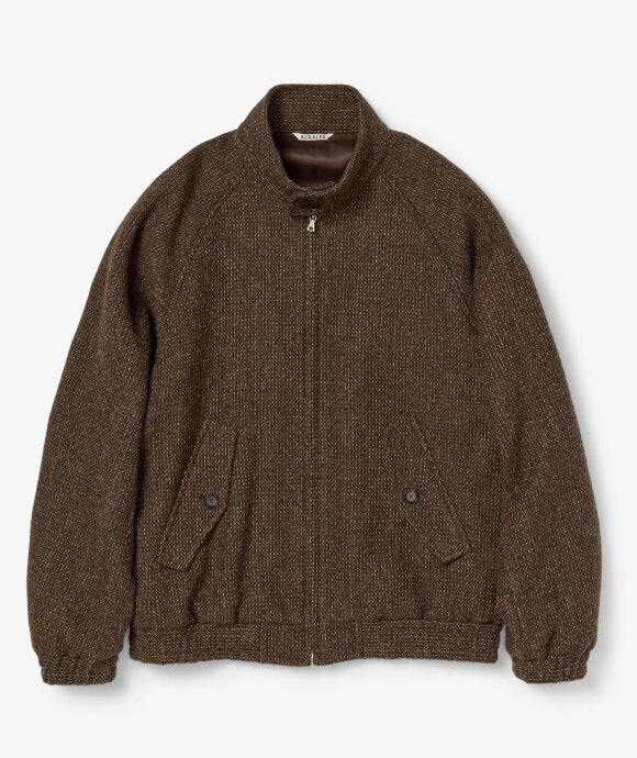 Auralee - Lama Shetland Wool Tweed Zip Blouson