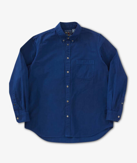 Blue Blue Japan - WOVEN FINE OX PURE  INDIGO BUTTON DOWN LS SHIRT