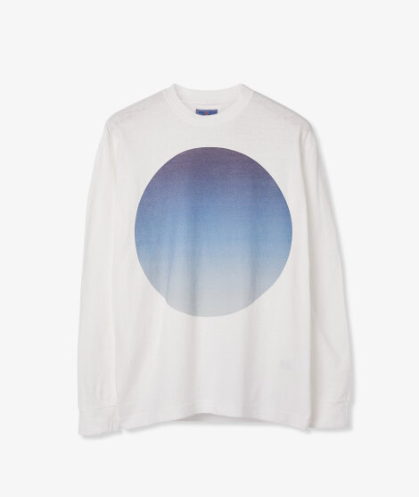 Blue Blue Japan - KNITTED GRADATION  BIG CIRCLE PRINT SLUB COTTON LS TEE