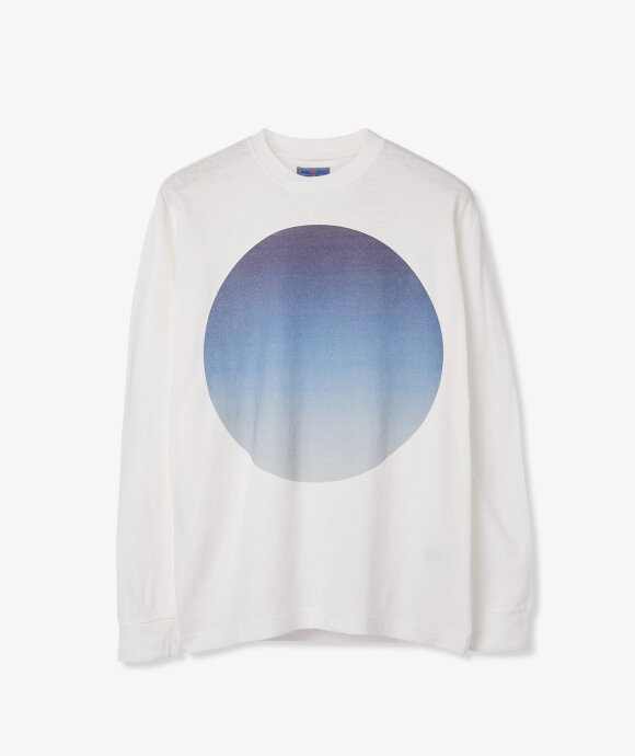 Blue Blue Japan - KNITTED GRADATION  BIG CIRCLE PRINT SLUB COTTON LS TEE